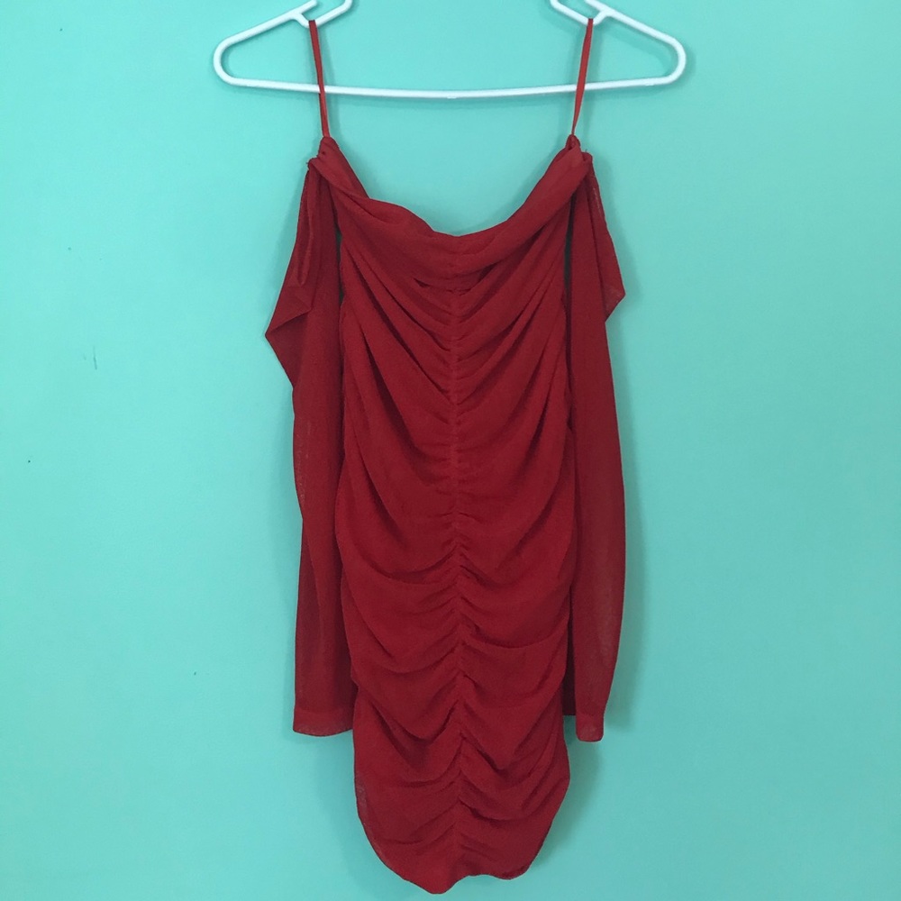 NWT Urban Outfitters Red Long Sleeve Bodycon Dress